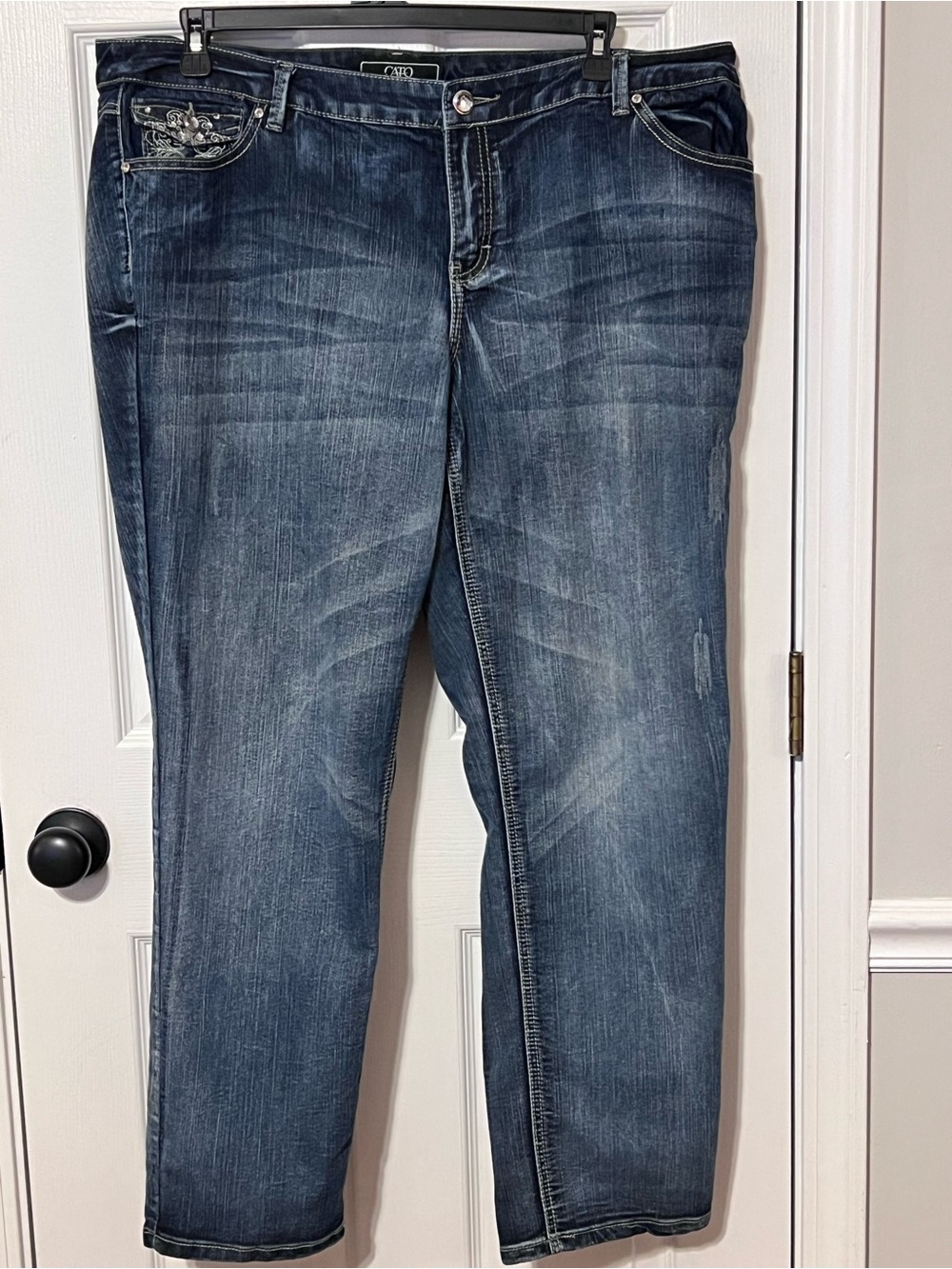 Cato 20W Y2K Embellished Rhinestone Embroidered Jeans Western Bling
